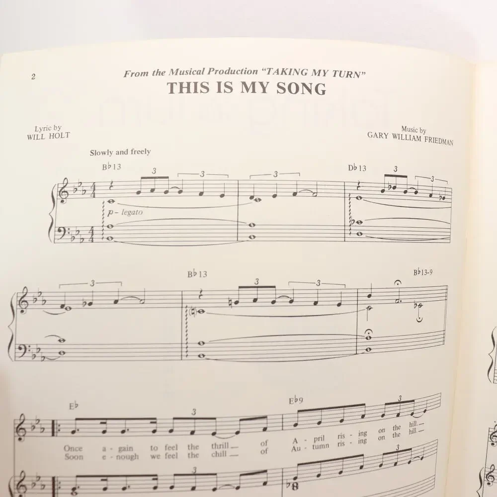 Taking My Turn for Piano Vocal Sheet Music Chords Lyrics Musical 8 Songs Book